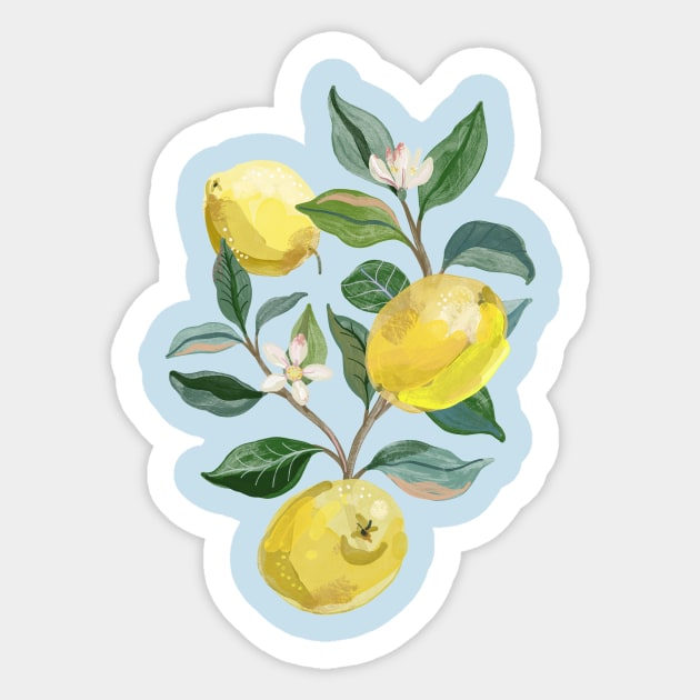 Luscious Lemon Branch Sticker by Rebelform